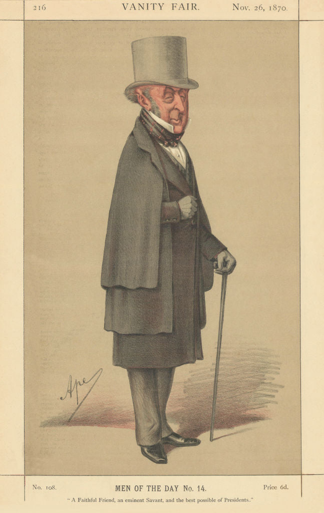 VANITY FAIR SPY CARTOON Roderick Murchison 'A faithful friend & eminent…' 1870